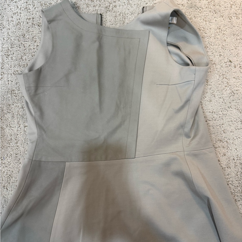 My Tribe One-Shoulder Two-Tone Gray Fit & Flare Top